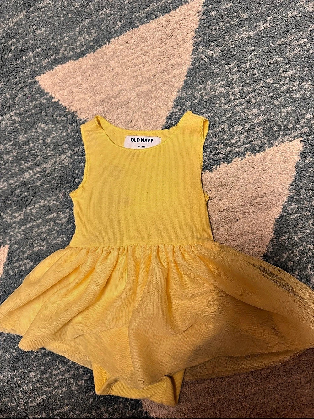Old Navy Sleeveless Rib-Knit Bodysuit Tutu Dress for Baby Yellow